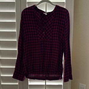 Soft by Joie Long Sleeve Mandarin Collar Blouse